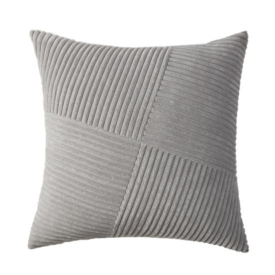 Бохо Текстурная Наволочка Вельветовая Полосатая Лоскутная Наволочка 18x18 Дюймов Рустикальная Наволочка для Фермерского Дома Дома Дивана Дивана Кровати Гостиной