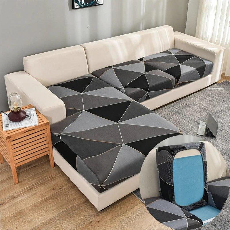 Защитный чехол для мебели с геометрическим принтом, чехол для дивана с геометрическим принтом, чехол для углового дивана, эластичный эластичный чехол для дивана, защита для домашних животных
