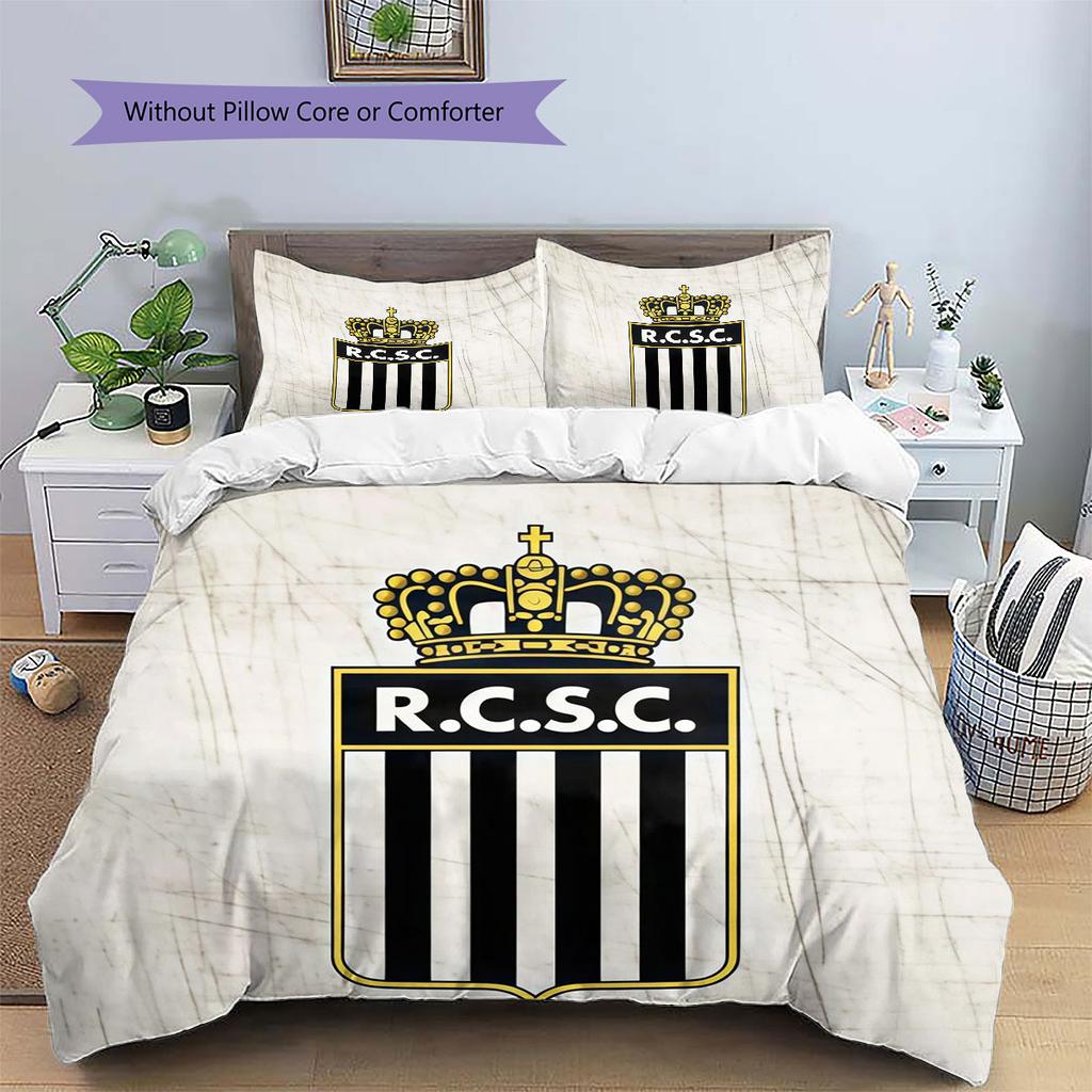 Sporting Charleroi Pattern Bedding Home Decoration Birthday Gift ( 1 duvet cover + 2 pillowcase, without core),fan merchandise.