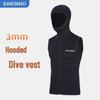 3mm Hooded Sleeveless Wetsuit Vest for Diving, Surfing & Swimming