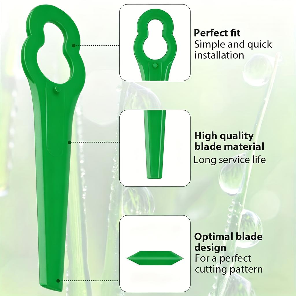 100pcs Plastic Lawn Mower Blades Replacement Grass Trimmer Cutter Blade Accessories for Garden Yard Weed Stripper