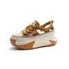 Обувь Daddy Shoes из кожи, женские летние винтажные туфли с внутренней высотой, повседневная спортивная обувь, сандалии на платформе