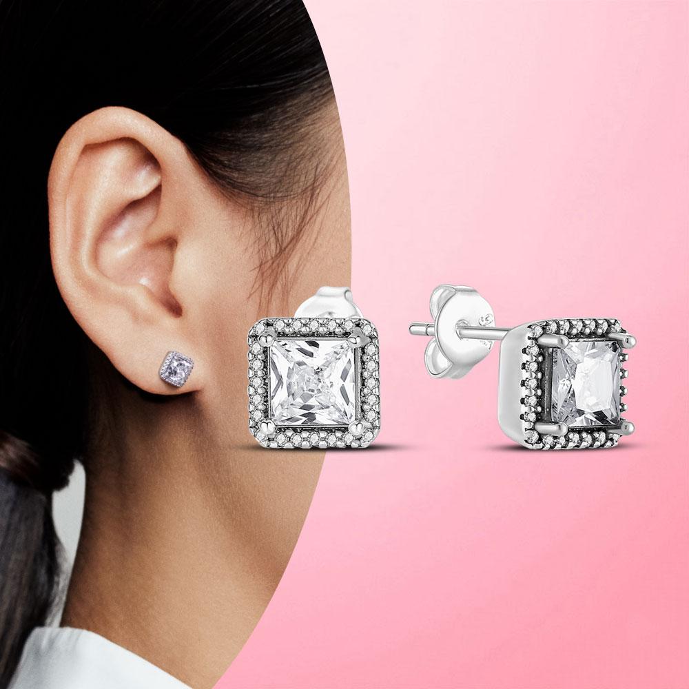 Женские серьги-гвоздики из серебра 925 пробы с кубическим цирконом в форме сердца, круглые серьги-гвоздики с цветком ромашки для женщин, оригинальные модные ювелирные изделия 925 пробы