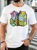 Black Unisexs Tee Lyrical Lemonade Juice Box Print Crew Neck Cotton Short Sleeve Fashion Male Street Summer Soft Daily Casual Wear