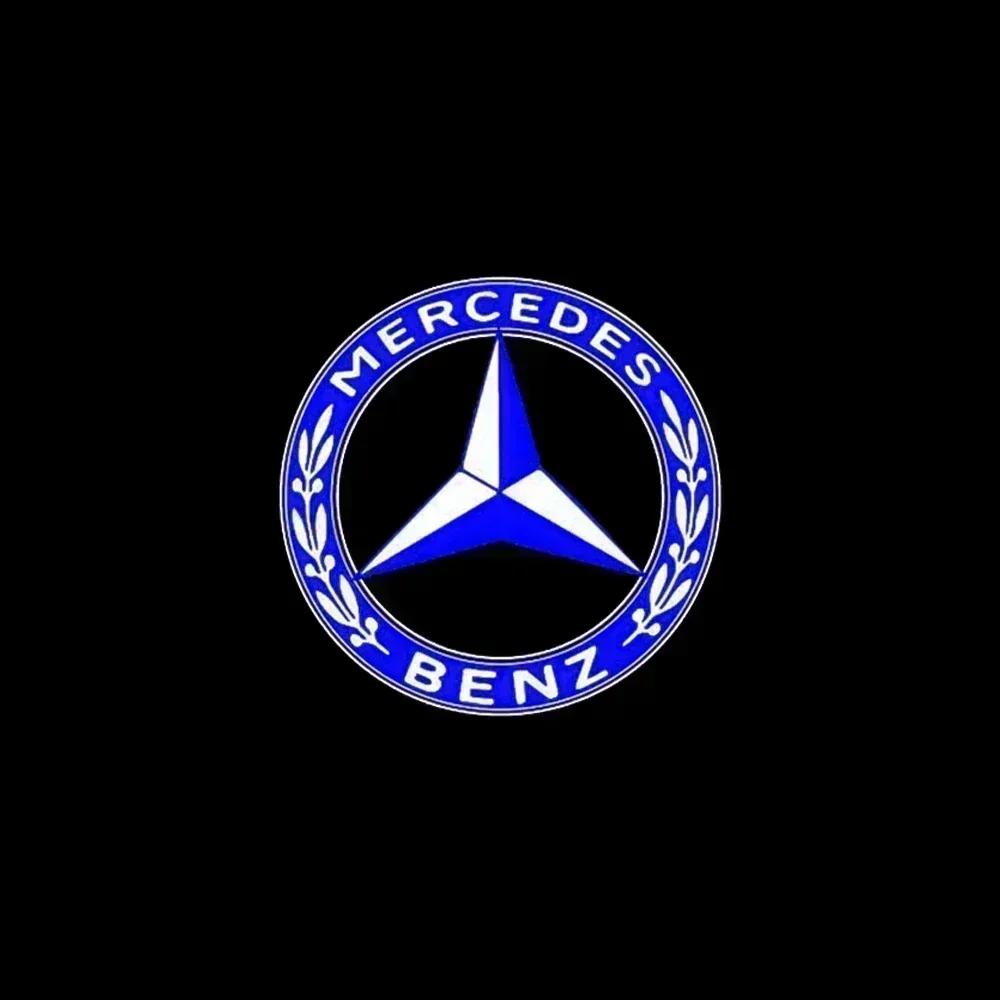 AAUW1 2X Car Door Sign Welcome Light LED Projection Light For Mercedes Benz AMG GLC GLA GLE GLS GL W204 W176 W205 W213 W166 W212 C180