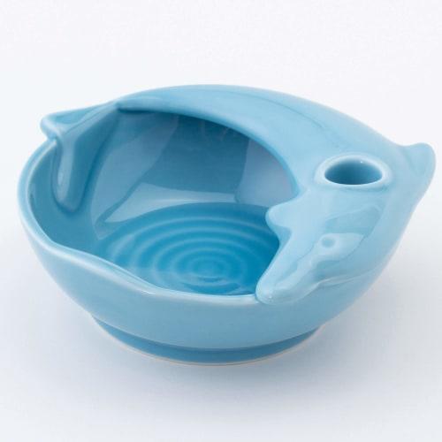 Hasami ware ladle stand, celadon dolphin design, 20011
