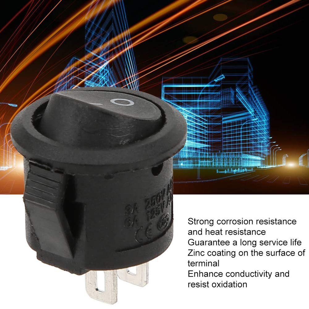 Plastic Rocker Boat Switch Round Self-locking Button Switch Car Auto Boat Switches Car Auto Boat