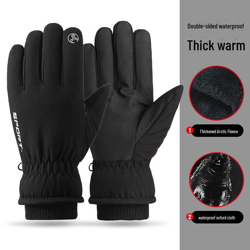 H3 Men's Waterproof Winter Ski Gloves: Velvet-Lined, Non-Slip, Touchscreen, Warm for Outdoor Sports & Cycling