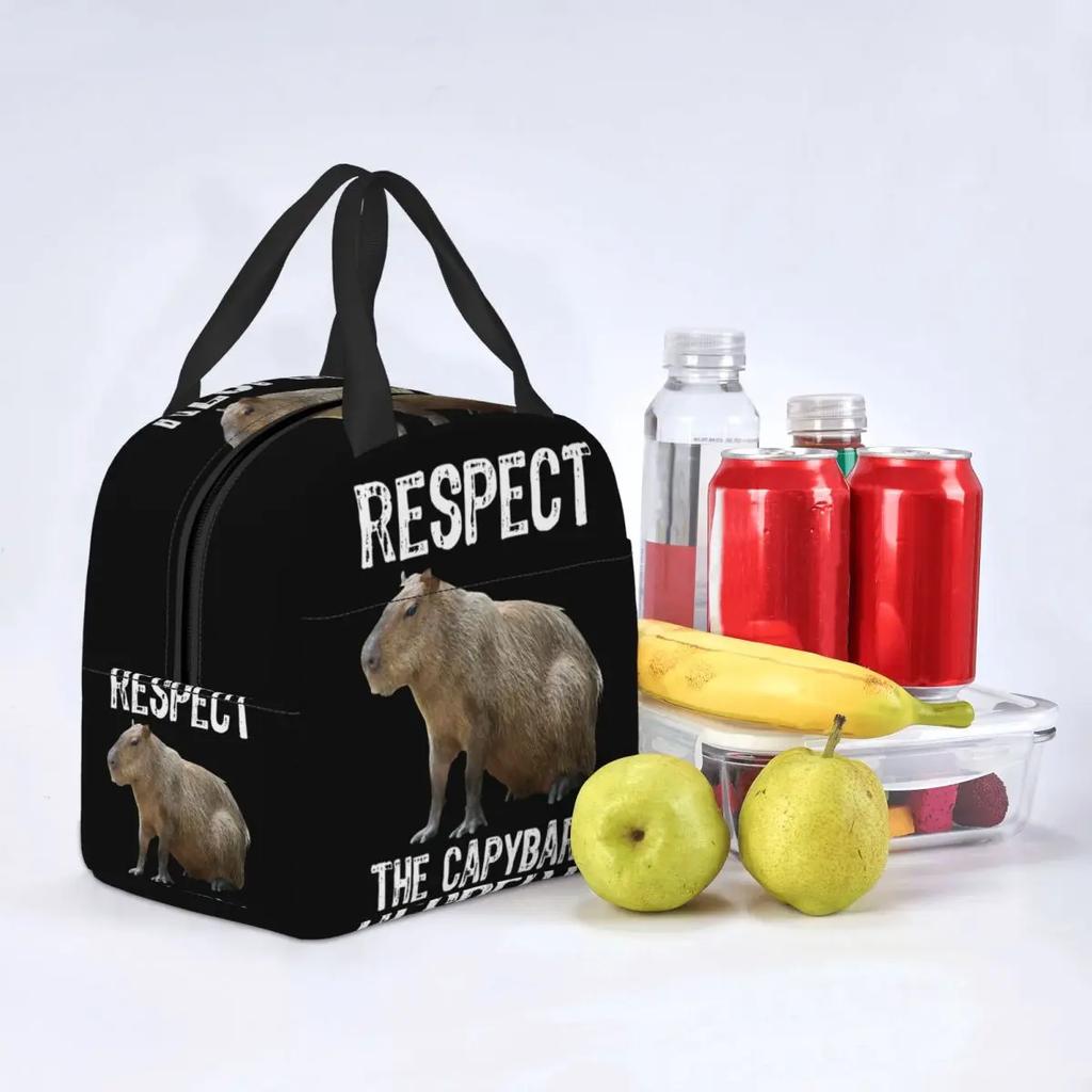 Custom Respect The Capybara Funny Rodent Capibara Lunch Bag Men Women Теплые охладители Изолированные ланч-боксы для школьников