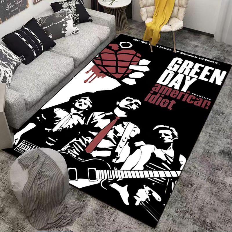 Green Day American Idiot Album Poster Rug Punk Rock Music Fans Home Decor Bedroom Mat
