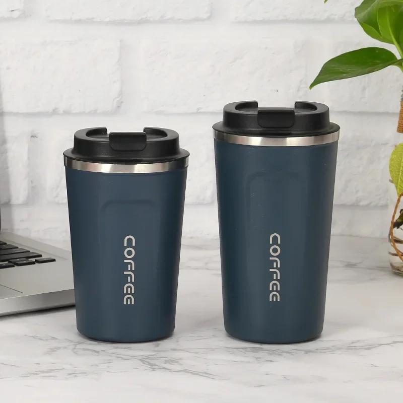 New 304 Stainless Steel Coffee Cup Thermal Mugs Leak-Proof Thermos Water Bottle Tea Coffee Mug Vacuum Insulated Bottle 380/510ML