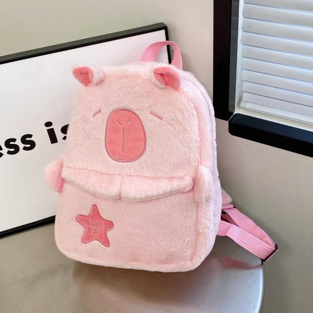 Large Capacity School Backpack Star Stuffed Toys Schoolbag Cute Capybara Backpack Gifts