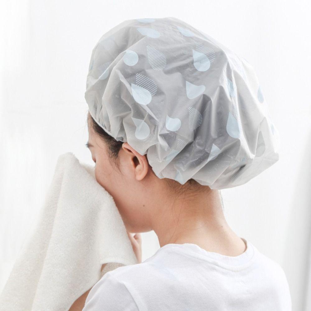 Double Layer Design Waterproof Shower Caps Double Drying Hair Cap Adult