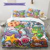 Dragon Ball Goku Pattern Bedding Quilt Set Quilt Cover Pillowcase Home Decoration Birthday Gift (1 * duvet cover + 2 * pillowcase, without core)