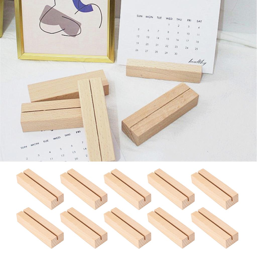 10 PCS Wooden Place Card Holders Wood Table Number Stands Picture Holder Acrylic Sign Holders for Wedding Dinner Party