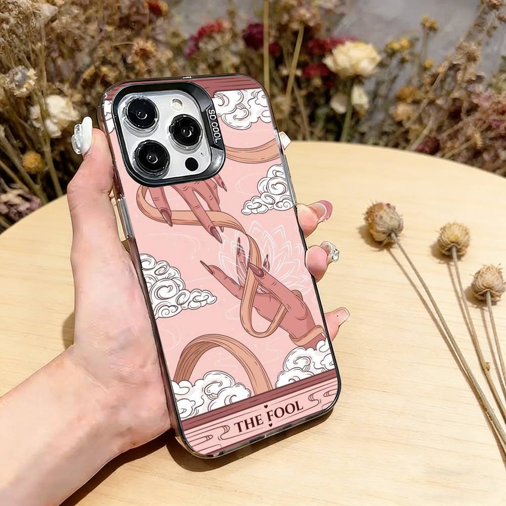 Чехол для телефона Tarot Луна Звезда S-Солнце Для iPhone 17,16,15,14,13,12,11 Plus,Pro Max,XS, Цветной Серебристый Черный Чехол