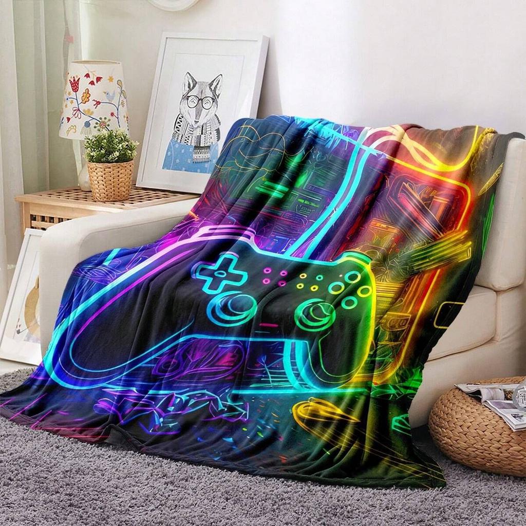 Cool Gamepad Pattern High Definition Digital Printing Blanket Person Gift Blanket Office Blanket