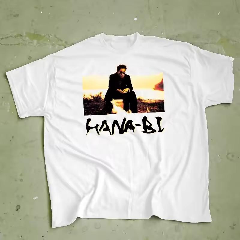 Hana-Bi T-Shirt Takeshi Kitano 90s Japanese Film Tee All-season casual comfortable base layer T-shirt unisex