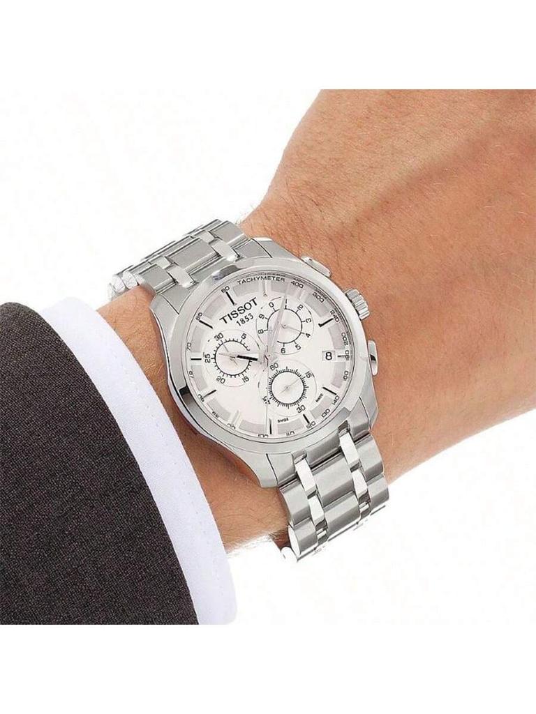 Tissot Мужские кварцевые часы, водонепроницаемость 100 м, с кожаным ремешком T035.617.11.031.00