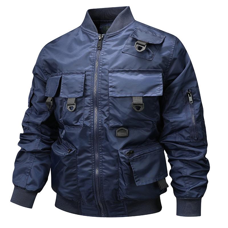Pilot Jacket Men's American Tooling Military Baseball Uniform Multi-pocket Jacket Functional Jacket Combat