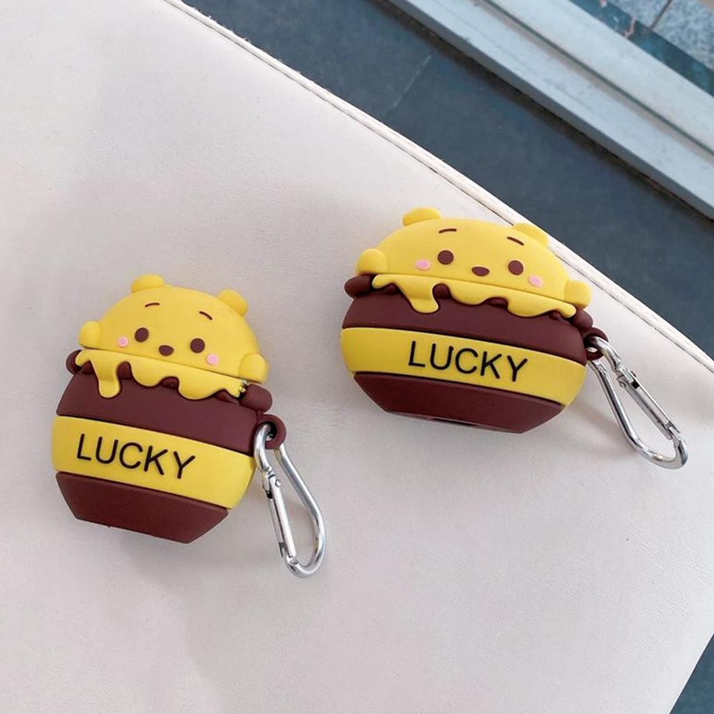 AirPods 2 1 2nd зарядка силиконовый Винни Пух защитный беспроводной зарядка совместимый с ключом AirPods 2 Винни Пух мягкий тонкий простой для