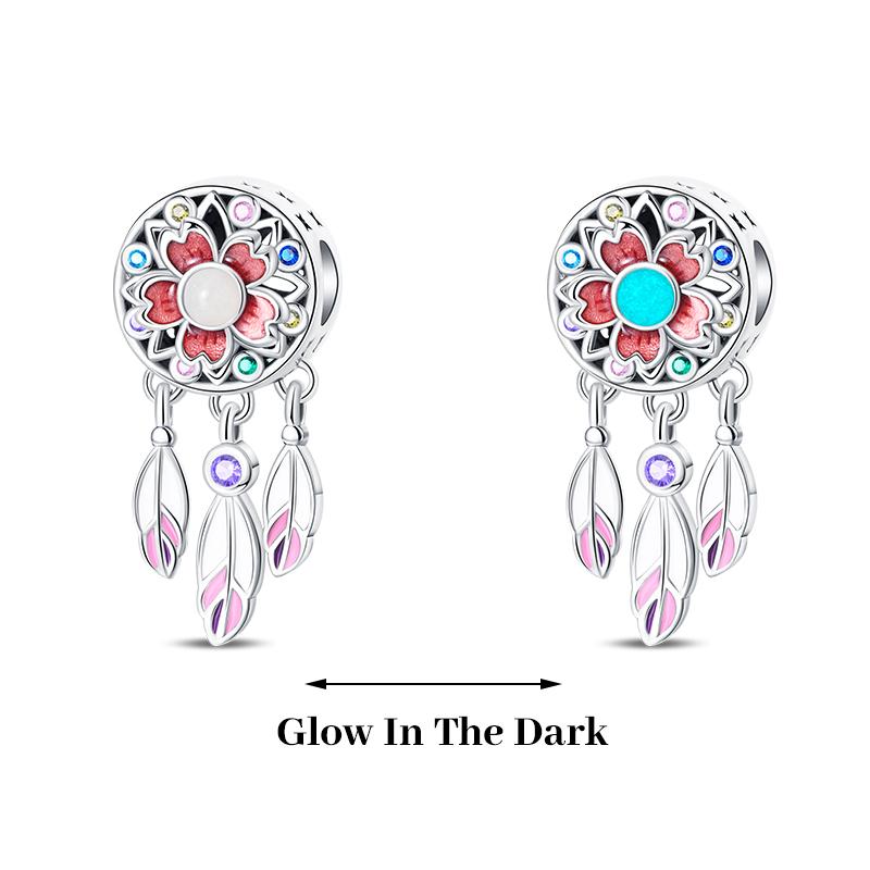 925 Silver Plated Fireflies Butterfly Stars Luminous Charms Beads Fit 3mm 925 Original Bracelets DIY Jewelry Gift