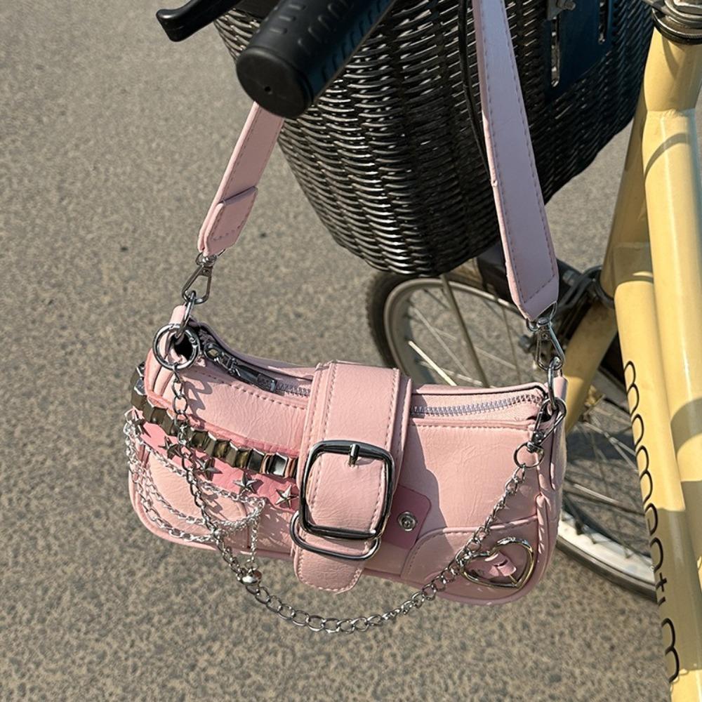 Панк Y2k сумка подмышкой Love Heart женская сумка симпатичная сумка через плечо уличная одежда