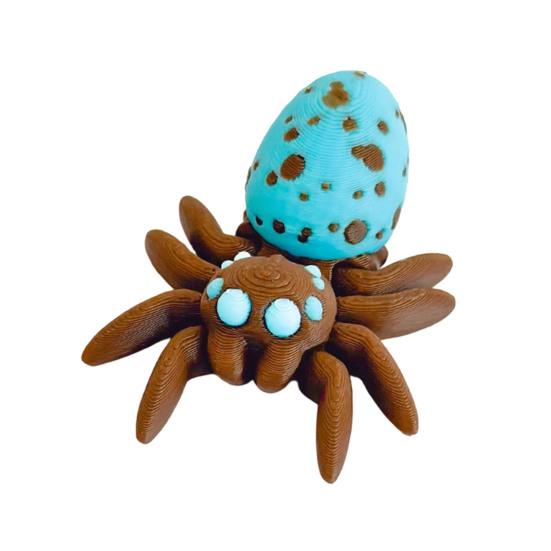 Plastic Party Gifts Halloween Spider Figurine, 3D Printed Articulated Joint with Glow Mysterious Nighttime Play Toys in Dark Eggs, Spooky Decor