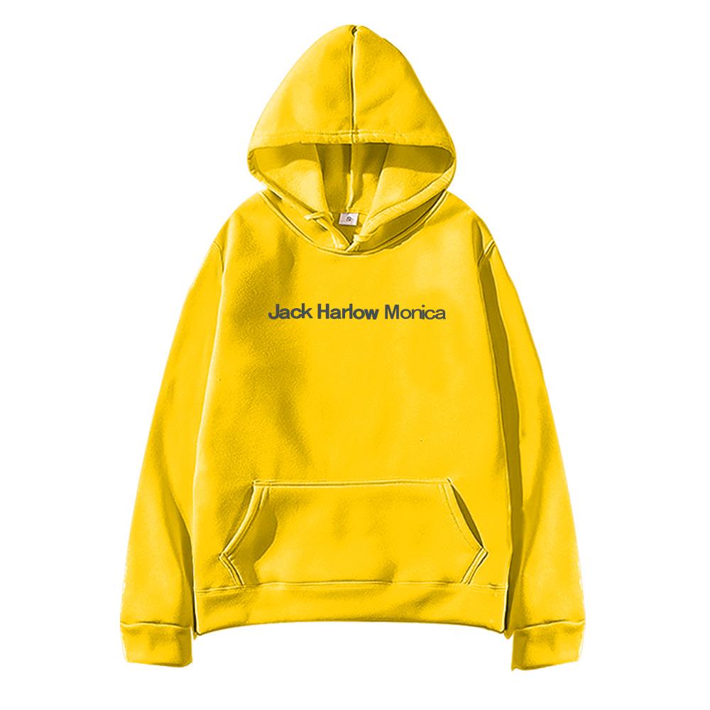 Худи с логотипом Monica от Jack Harlow Женское Мужское Повседневное Уличная Одежда Свитшоты Осень Зима Одежда с Длинным Рукавом Оверсайз Op