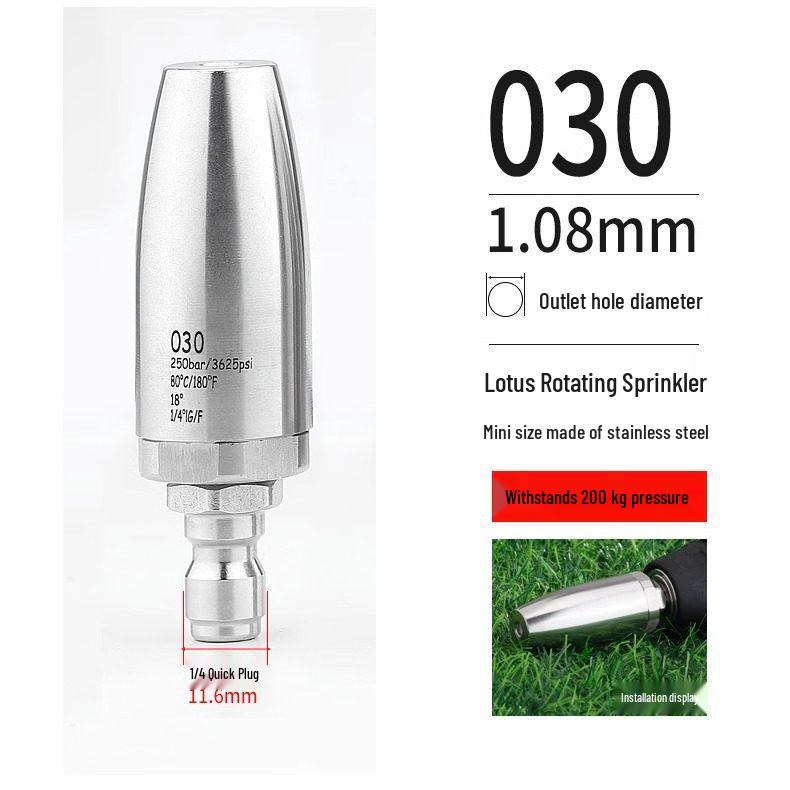 360° Rotating Stainless Steel Spray Head Water Gun with Lotus Nozzle for Joint Cleaning