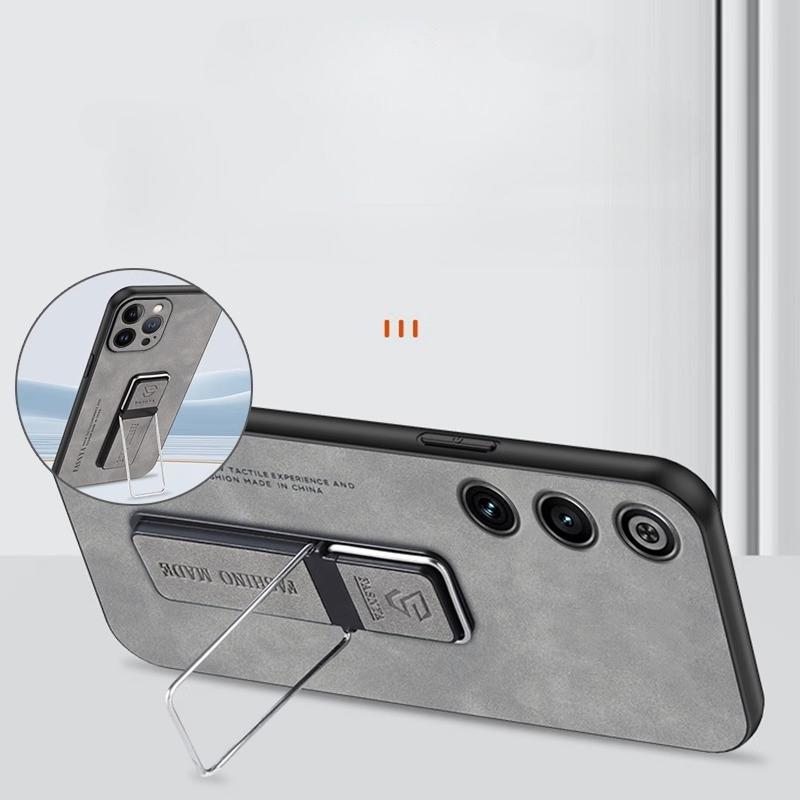 Для Redmagic 10 Air Sheepskin кожаный чехол для телефона ZTE Red Magic 10 Pro+ матовый силиконовый бампер KickStand держатель задняя крышка