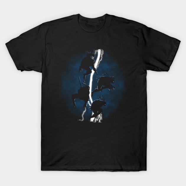 Asian Size Men Print T-shirt The Dark Ninja Return V.2 No-Cut Heat Transfer Print Cotton Tshirt