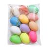 12/24Pcs Easter Egg Decorations Colorful Plastic Eggs Tree Hanging Ornament Kids DIY Craft Toys for Easter Party Home Decor