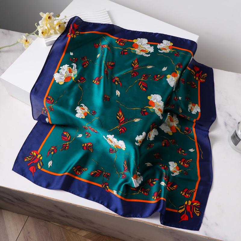 Шелковый женский квадратный шарф - Китайский стиль платок на голову для весны, лета, осени - Защита шеи и согревающий - Элегантный тонкий стиль для мамы