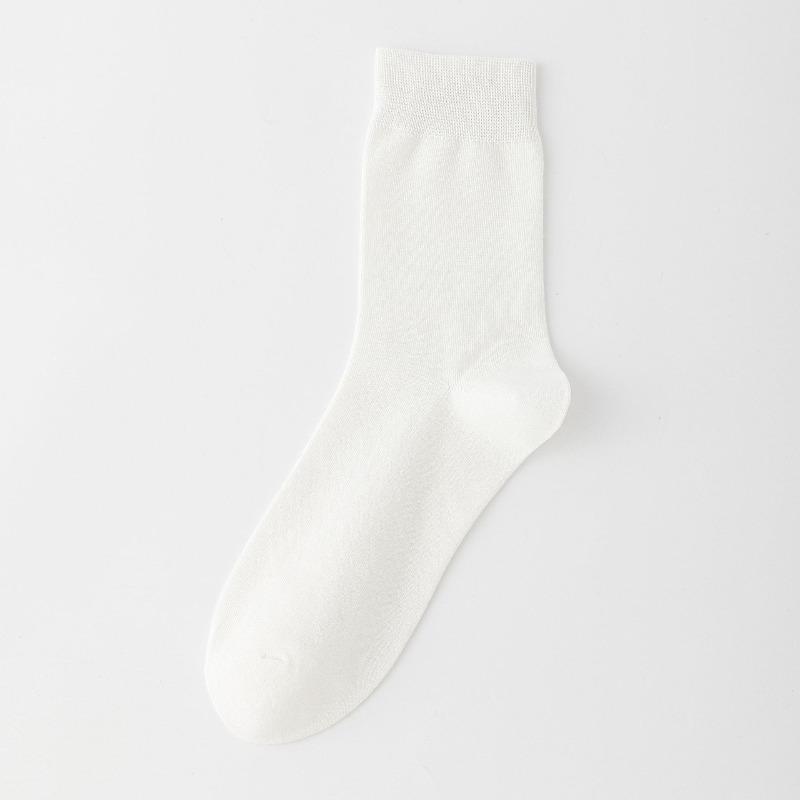 Мужские осенне-зимние деловые повседневные носки до середины икры, не скатывающиеся универсальные однотонные носки до икры, хлопковые влагоотводящие носки