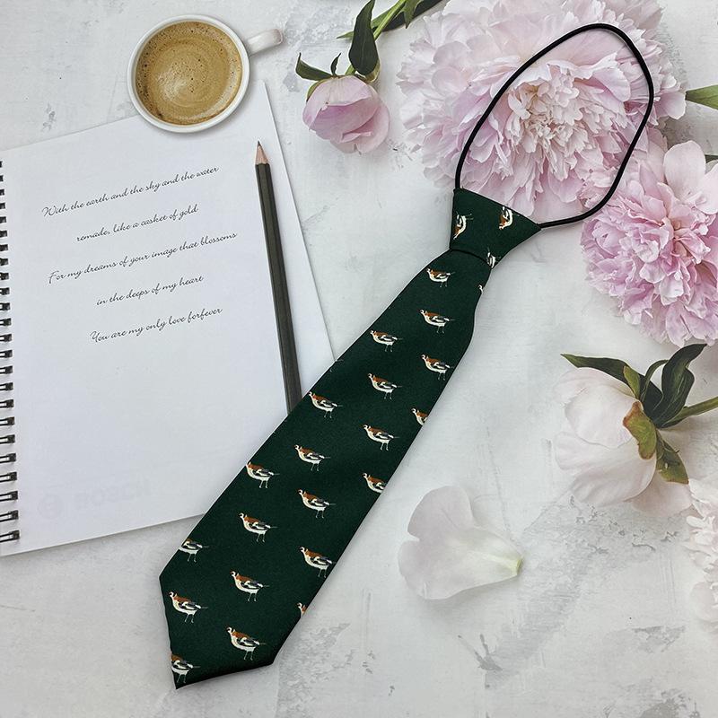 Homemade Small Tie Ins Short Cartoon Floral Printing Retro Chiffon Cute Personality Free Jk Women'S Tie Factory