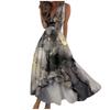 Женское длинное платье Платье макси Повседневное платье Летнее повседневное платье без рукавов с v-образным вырезом в стиле бохо с талией и принтом