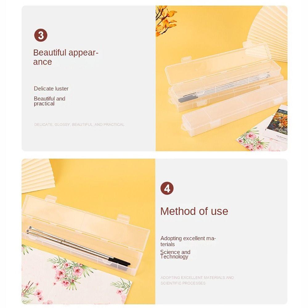 Transparent Storage Box Large Capacity Pencils Case New Pen Box Watercolour Pens