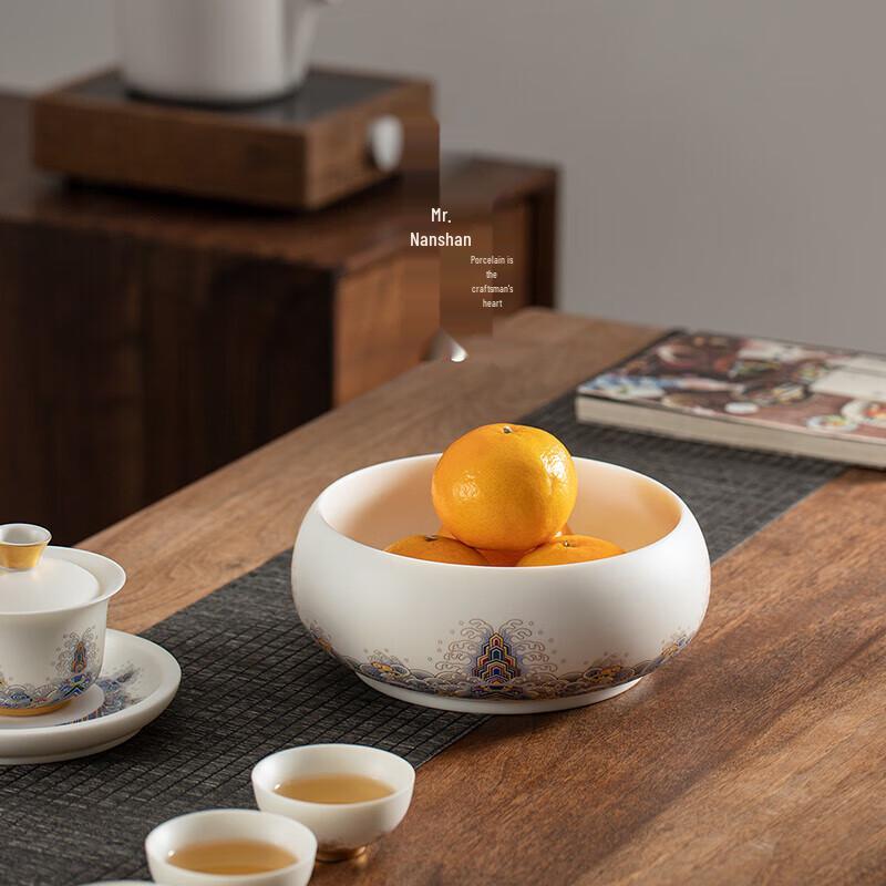 Наньшань г-н. Керамическая чаша для омывания чая (Морской и Скальный Узор)