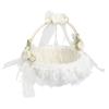 Wedding White Flower Basket Sufficient Capacity Lace Edge Elegant Romantic Flower Basket for