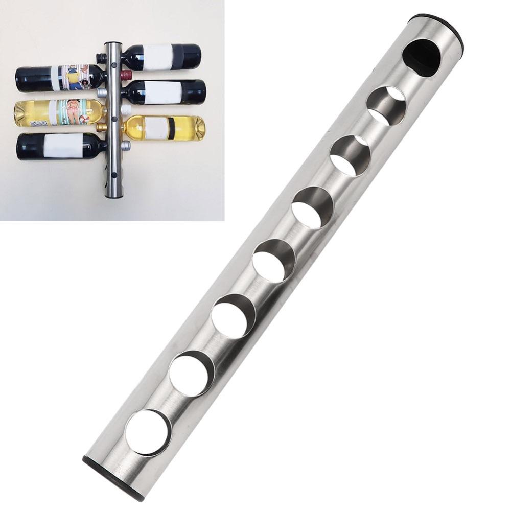 13 piece 8 Holes Wall Mounted Wine Rack Stainless Steel Wine Holder Rack  Household