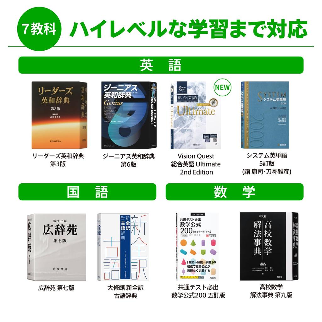 Casio Electronic Dictionary for High School Students and Japanese Language Enhanced 260 Special Set Ex-word (English Model) XD-SA4900BK, Contents,