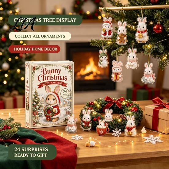 Christmas Tree Decor 24 Days Advent Calendar 2026, 2D Acrylic Reading Cats/Dogs/Forest Animals for Boys Ornament Countdown Calendar, Cute Pet Pendants