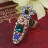 Женская мода Rhinestone Flower Crown Bowknot Finger Tip Nail Cover Ring