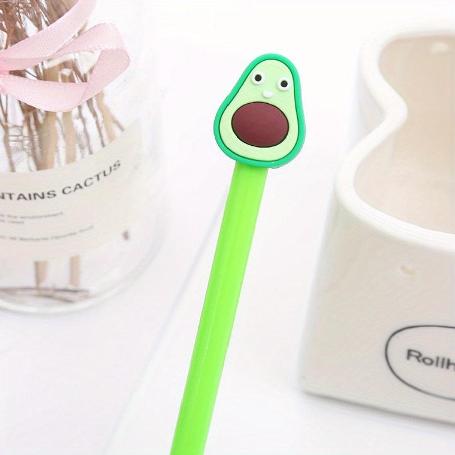 10pcs 0.5mm Creative Avocado Shaped Gel Pen Cute Pen Cartoon Stationery Office Supplies Water-based Signature Pen