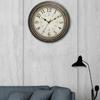 Vintage Round Imitation Wood Color Wall Clock Antique Gold Clock Study Room Kitchen Living Room Quiet Wall Clock Decor Supplies