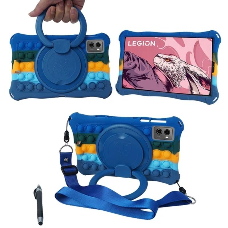Soft Silicone Shell Kids Case For Lenovo Y700 2025 TB-321FU Legion Y700 Gen 2 TB-320FU 2023 Case 360 Rotating Stand Cover