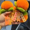Persimmon Rex Rabbit Fur Keychain Pendant - Plush Good Luck Bag Charm for Couples