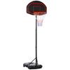 Basketball Hoop Stand Portable Adjustable Height 2.1-2.6m w/ Wheels, Solid Rim Stable Base, Black