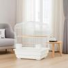 Portable Bird Cage for Small Medium Birds with Wooden Perches, Swing & Feeding Bowls, Removable Pull-out Tray & Top Carry Handle, Travel Bird House